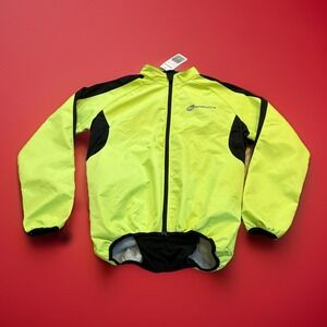 NWT Sponeed Men Elite Neon Yellow Thermal Riding Cycling Full Zip Jacket Large